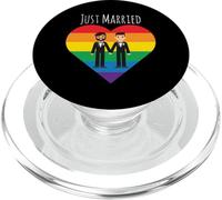 Gay Couple Just Married Rainbow LGBT Wedding Gift PopSockets PopGrip para MagSafe