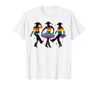 Gay Cowboy Bailando Bandera Arco Iris LGBT Lesbianas Orgullo Aliado Camiseta