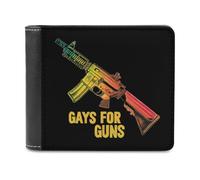 Gay For Guns - Cartera plegable con múltiples ranuras para tarjetas para hombres y mujeres
