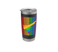 Gay Karate Martial Arts Pride Month LGBT Rainbown Flag Vaso térmico de acero inoxidable de doble pared