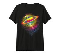 Gay LGBTQ Pride Camiseta Saturno Arcoíris Planeta Camiseta Premium