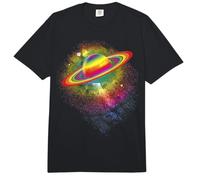 Gay LGBTQ Pride Camiseta Saturno Arcoíris Planeta Comfort Colors Adult Heavyweight T-Shirt