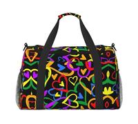 Gay Pride - Bolsa de viaje grande de lona con estampado de arcoíris para mujer, bolsa de viaje para fin de semana, Negro -, Talla única
