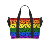Gay Pride - Bolsas de lona con diseño de arco iris para viajes, ligeras bolsas de viaje Oxford para artículos personales para mujeres, bolsas de gimnasio ideales para hombres, Black, Talla única