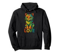 Gay Pride Cute Cat Love is Love LGBTQ Rainbow. Sudadera con Capucha