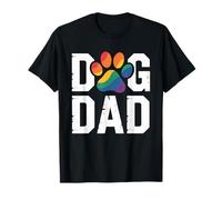 Gay Pride Dog Dad Pup, Nuevo Cachorro, Huella de Pata de arcoíris, Bandera LGBT Camiseta