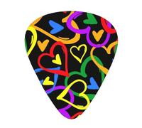 Gay Pride - Púa de guitarra con estampado de arcoíris para hombres y mujeres, accesorios de instrumentos triangulares (12 piezas de un lado)