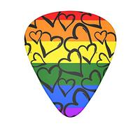 Gay Pride - Púas de guitarra con patrón de arco iris clásico, triangular, bajo, acústica y eléctrica, para guitarristas, 12 piezas