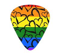 Gay Pride - Púas de guitarra de color a la moda, diseño de arco iris, paquete de 12 unidades, para guitarra acústica, guitarra eléctrica, ukelele
