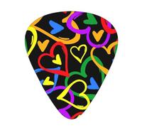Gay Pride Rainbow - 12 púas de guitarra, 3 grosores, incluye 0,46 mm, 0,71 mm, 0,96 mm, con caja de almacenamiento organizadora