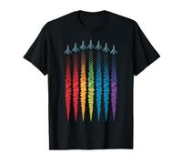 Gay Pride Rainbow Flag Fighter Jet Plane LGBTQ Hombres Mujeres Camiseta
