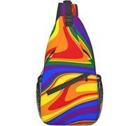 Gay Pride Rainbow LGBT Sling Backpack, Casual Crossbody Shoulder Backpack Sling Bag Chest Daypack para Hombres y Mujeres