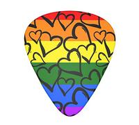 Gay Pride Rainbow Pattern Advanced guitar pick 12 piezas Tres espesores para bajo, guitarra eléctrica, bolsa de guitarra acústica