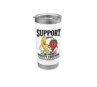 Gay Pride Support Your Fruity Friends LGBTQ Love Wins Vaso térmico de acero inoxidable de doble pared