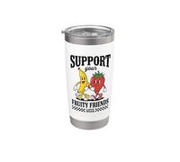 Gay Pride Support Your Fruity Friends LGBTQ Love Wins Vaso térmico de acero inoxidable de doble pared