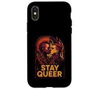 Gay Punk Stay Queer Orgullo Colorido Carcasa para iPhone X/XS