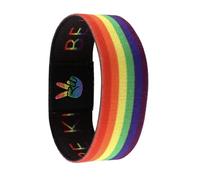 Gay Queer Transgénero Trans Color Progress Pride Rainbow Flag Triángulo LGBTQ 7.1 pulgadas Reversible Stretch Muñequera Pulsera Correa Elástica