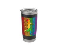 Gay Soccer Football Player Pride Month LGBT Rainbown Flag Vaso térmico de acero inoxidable de doble pared