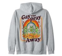Gay The Pray Away | Lindo Divertido Queer Frogs Rainbow Retro Sudadera con Capucha