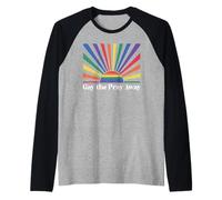 Gay The Pray Away Queer Funny Pride Month LGBTQ Rainbow LGBT Camiseta Manga Raglan