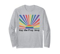 Gay The Pray Away Queer Funny Pride Month LGBTQ Rainbow LGBT Manga Larga
