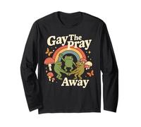 Gay The Pray Away Rainbow Funny Meme Frogs Orgullo LGBT LGBTQ Manga Larga