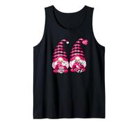 Gay Valentines Gnomes For Him Cute Pink Buffalo Plaid Camiseta sin Mangas