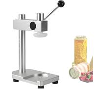 GAYAYAS Cerradora Manual de latas, máquina cerradora de Vasos de aleación de Aluminio para Uso doméstico/Comercial, con Altura Ajustable y Base Fija, para frascos y Botellas,Silver