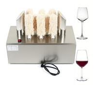 GAYAYAS Máquina pulidora de Copas de Vino, cepillos rotativos automáticos de Acero Inoxidable, lavadoras de paños de Pulido, para Bares, restaurantes y hoteles 8head