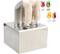 GAYAYAS Máquina pulidora de cristalería para Vino eléctrica Comercial, Pulidor de Copas de Vino de Acero Inoxidable, Cepillos extraíbles de Secado instantáneo para Bares y cafeterías 5head