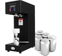 GAYAYAS Máquina selladora de Vasos eléctrica de 180 W, Máquina selladora de Botellas, con Contador LCD, 5,5 cm de diámetro y 14-21 cm, para sellar Botellas de plástico, Vidrio y hojalata Black