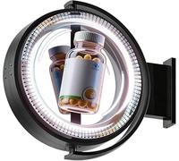 GAYAYAS Proyector de hologramas 3D controlado por aplicación, Valla publicitaria LED Comercial, Letrero publicitario LED, Pantalla de Doble Cara, para escaparates, restaurantes y Bares 50cm
