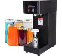 GAYAYAS Selladora de latas automática, máquina de Sellado y tapado de latas, diámetro de 5,6 cm y Altura Ajustable de 14 a 21 cm, con Pantalla LCD, para jugos, té de Burbujas y Cerveza Black