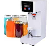 GAYAYAS Selladora de latas automática, máquina de Sellado y tapado de latas, diámetro de 5,6 cm y Altura Ajustable de 14 a 21 cm, con Pantalla LCD, para jugos, té de Burbujas y Cerveza White