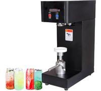 GAYAYAS Selladora de latas eléctrica Comercial de 180 W, diámetro de Lata de 2,2", selladora de Vasos, con Pantalla LCD, para sellar Botellas de plástico, Vidrio y hojalata Black
