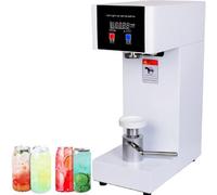 GAYAYAS Selladora de latas eléctrica Comercial de 180 W, diámetro de Lata de 2,2", selladora de Vasos, con Pantalla LCD, para sellar Botellas de plástico, Vidrio y hojalata White
