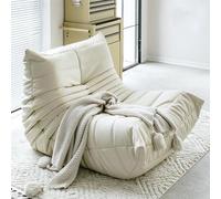 GAYAYAS Sillones Puff de Esquina con Chimenea para Adultos, sofá de Espuma, sofá de Descanso Suave y cómodo, para Sala de Estar, Dormitorio, Oficina White