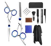 GAYISIC Tijeras Peluqueria Profesional,14 Pcs Kit de Tijeras Cortar Pelo Tijeras Entresacar, con capa de barbero y peine de maquinilla de afeitar, clips, Set de Tijeras Pelo para Hombres y Mujeres