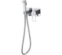 GAYLON IMEX- Ducha higiénica empotrada - Grifo de Bide Monomando Para Empotrar WC - Grifos para inodoro - Serie Suecia Negro Mate y Oro Brillo BDC032-5N (CROMADO)