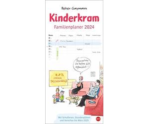 Gaymann: Planificador familiar infantil 2024. Calendario de dibujos animados con silbido: los dibujos de Peter Gaymann hacen del práctico planificador de pared con 5 columnas un verdadero punto de