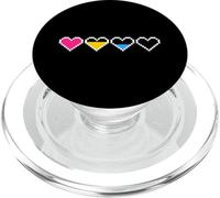 Gaymer Retro Pride Pansexual Gamer Pixel Hearts Pan Gaming PopSockets PopGrip para MagSafe