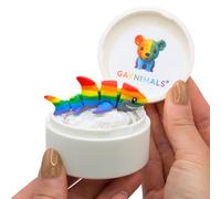 Gaynimals® Bruce The Great White Shark - Serie Deep Sea Discovery | Juguete Fidget articulado impreso en 3D | Mascota sensorial de escritorio para adultos y niños | Listo para regalar en estuche de
