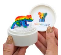 Gaynimals Darcy The Dog - Serie Home & Hearth | Juguete articulado impreso en 3D | Mascota sensorial de escritorio para adultos y niños | Listo para regalar en estuche de coleccionista con calcomanía