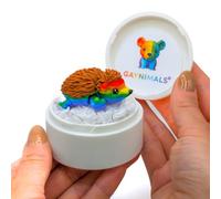 Gaynimals® Hollis The Hedgehog - Serie Woodland Whimsy | Juguete Fidget Articulado Impreso en 3D | Mascota Sensorial de Escritorio para Adultos y Niños | Listo para Regalar en Estuche de Coleccionista