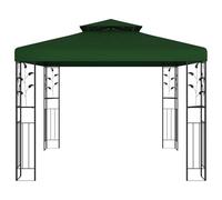 Gazebo 3 x 3 x 2,68 m, color verde poliéster y acero con techo | Techo ajustable, marco de aluminio estable, UV, fácil mantenimiento, diseño moderno