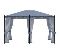 Gazebo con mosquiteros 3 x 4 m Antracit Acero Aluminio | Techo Oxford revestimiento PA, resistente al óxido, sujetadores autoagarrados, accesorios de fijación incluidos