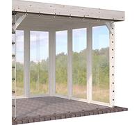 Gazebo Curtains Clear Tarpaulin Outdoor Waterproof Curtain for Gazebos, Pergola, Porch, Tarp Side Panels with Rustproof Grommets, Customizable(6' x 8')