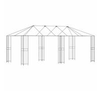 Gazebo de 6 x 3 m, marco de acero negro, sin tela | Acero recubierto de polvo y galvanizado, estética industrial, espacio de reuniones, bajo mantenimiento, terraza y jardín