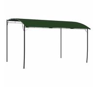 Gazebo de jardín 4 x 3 x 2,55 m, verde con techo de poliéster, pabellón de metal y aluminio para sombreado exterior, cenador moderno, fácil de montar a dos para terraza y jardín