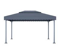 Gazebo de jardín, 400 x 300 cm, color antracita, aluminio y acero